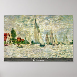 Poster Régate De Voile À Argenteuil Par Claude Monet