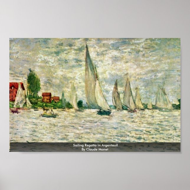 Poster Régate De Voile À Argenteuil Par Claude Monet (Devant)