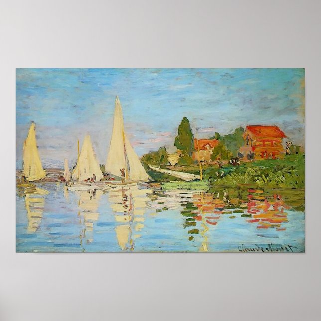 Poster Regatta à Argenteuil par Claude Monet (Devant)