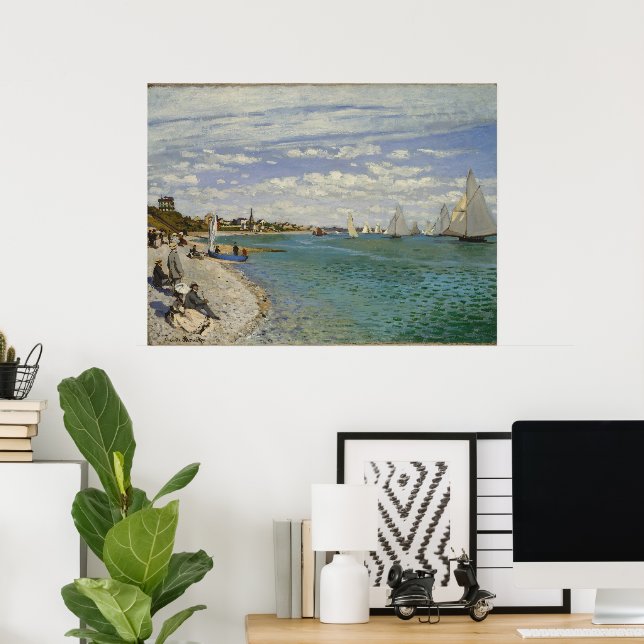 Poster Regatta à Sainte-Adresse, 1867 | Vue Vieux Port (Bureau à domicile)
