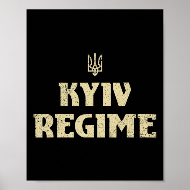 Poster Régime de Kiev drôle de trident ukrainien disant s (Devant)