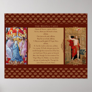 Poster Regina Caeli avec Christ et Marie