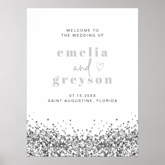 Poster REGINA Glam Silver Parties scintillant Sequins Mar (Devant)