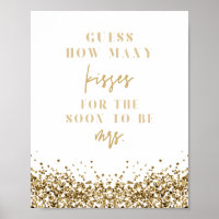REGINA Gold Combien de baisers Jeu de Baby Shower 