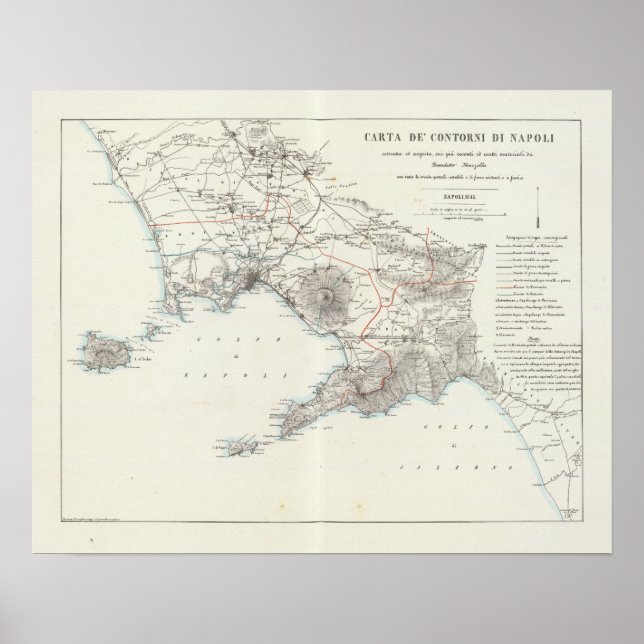 Poster Région de Naples Italie (Devant)