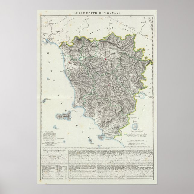 Poster Région de Toscane Italie (Devant)