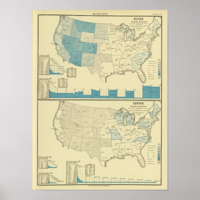 Poster Régions minières d'argent et de cuivre (Devant)