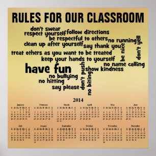 Poster Règle pour notre calendrier de classe 2014
