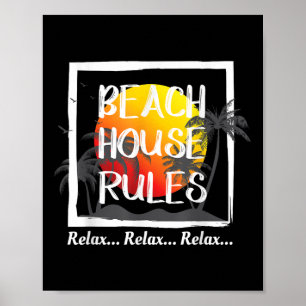 Poster Règlement De Maison De Plage Vacances Été T T T T