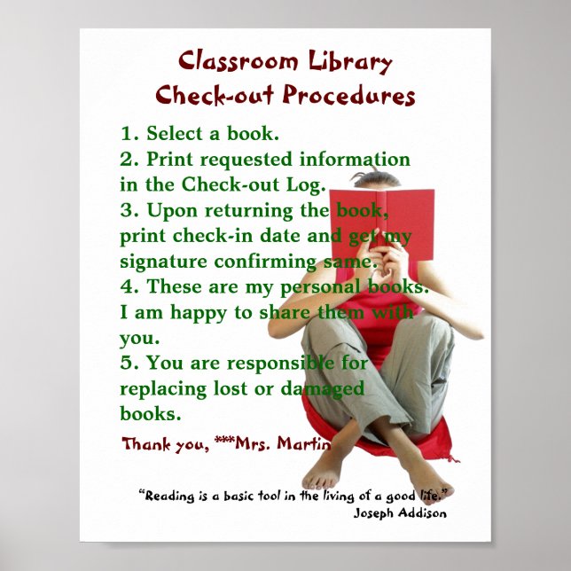 Poster Règles de bibliothèque de classe/procédures de ret (Devant)