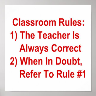 Poster Règles de classe (texte rouge)