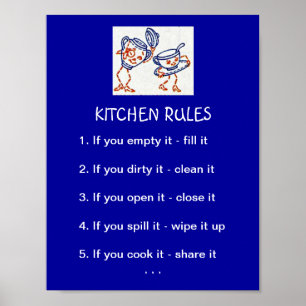 Poster Règles de cuisine
