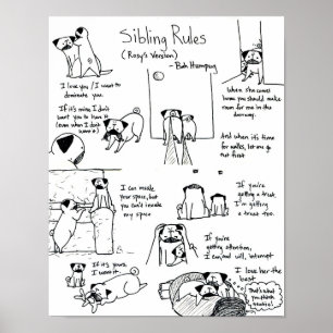 Poster Règles de fratrie (Version Pug plus jeune)