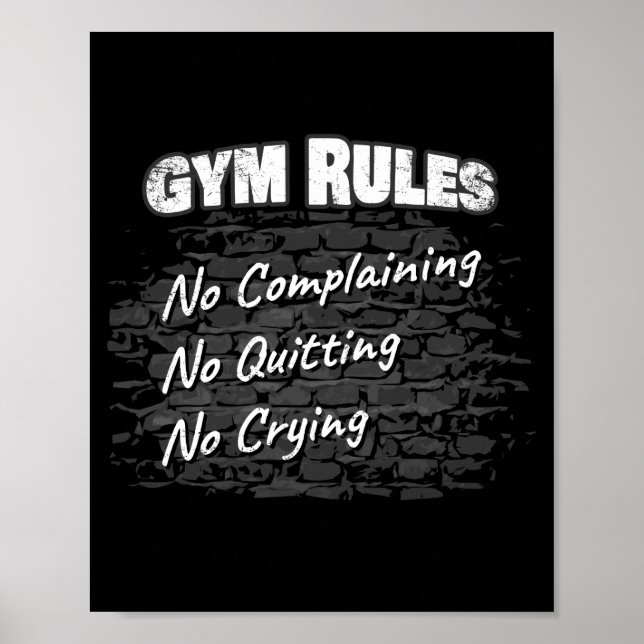 Poster Règles de gym : Pas De Plainte Cesser De Pleurer F (Devant)