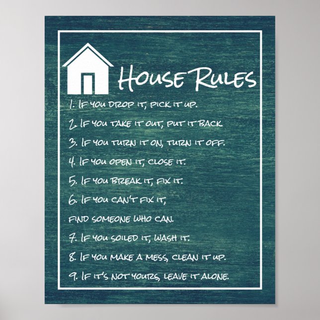Poster Règles de la maison (Devant)