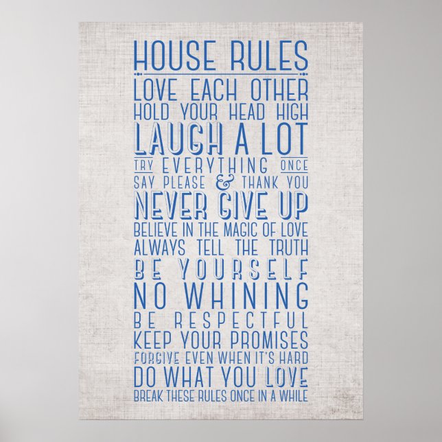 Poster Règles de la maison (Devant)