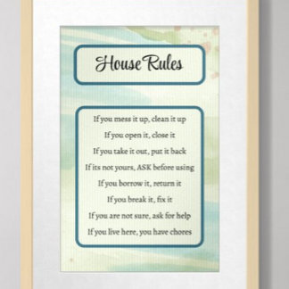 Poster Règles de la maison