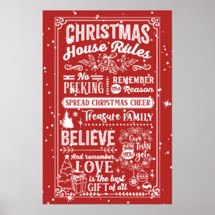 Poster Règles de la maison de Noël