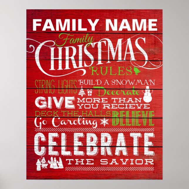 Poster Règles de la Maison de Noël Rouge (Devant)