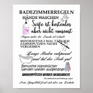 Poster Règles de la salle de bain