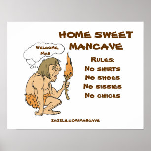 Poster Règles de Mancave d'homme des cavernes