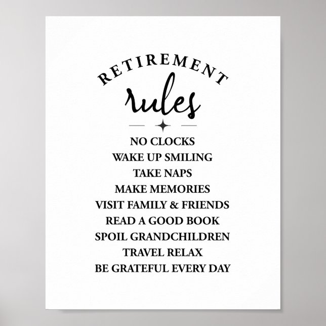 Poster Règles de retraite - Faire la joie d'un nouveau ch (Devant)