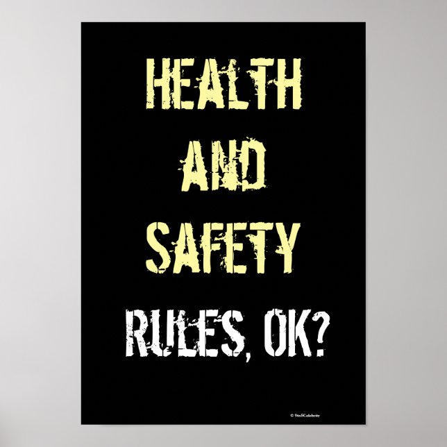 Poster Règles de santé et de sécurité Slogan graffiti Hum (Devant)