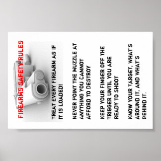Poster Règles de sécurité des armes à feu