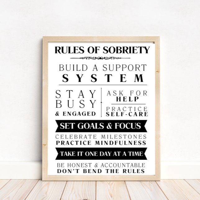 Poster Règles De Sobriété Motivationnelles De Soutien Sob (Créateur téléchargé)