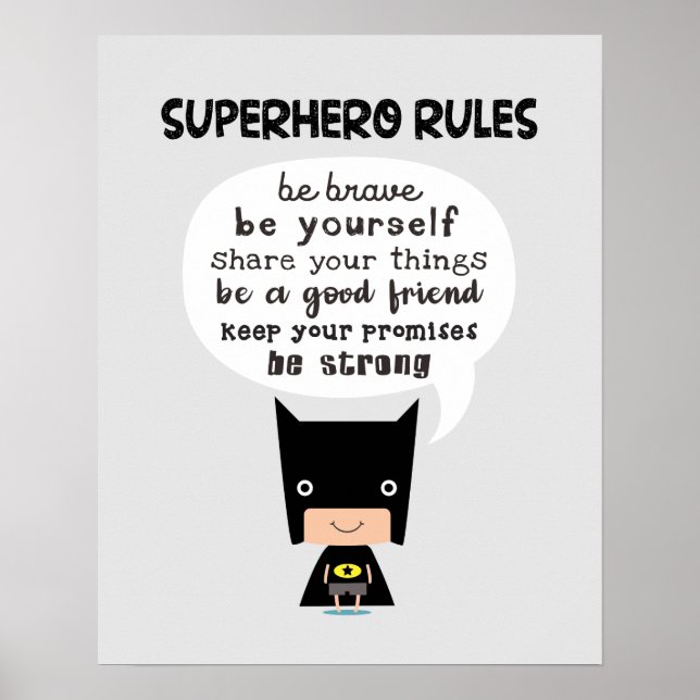 Poster Règles de super-héros (Devant)