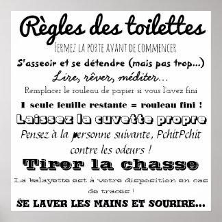 Poster Règles des toilettes