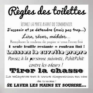 Poster Règles des toilettes