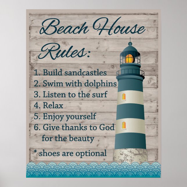 Poster Règles du Beach House (Devant)