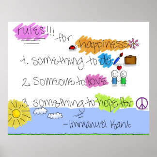Poster Règles du bonheur - Emmanuel Kant