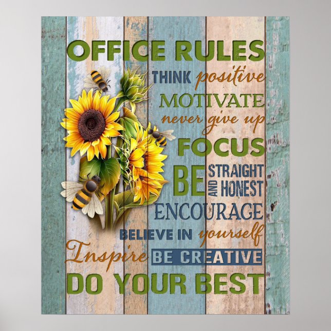 Poster Règles du bureau des infirmières Inspiration et mo (Devant)