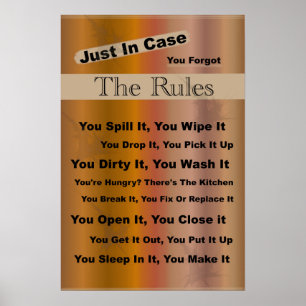 Poster Règles du ménage