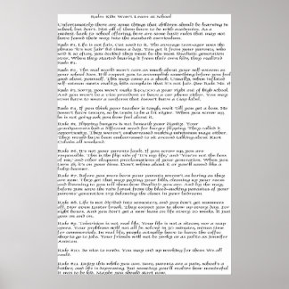 Poster Règles Les enfants n'apprendront pas