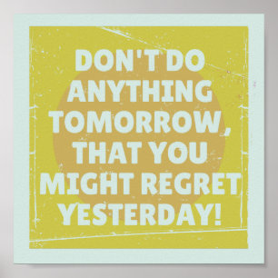 Poster Regret passé et présent tendu