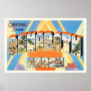 Poster Rehoboth Beach Delaware DE Vintage voyage Carte po