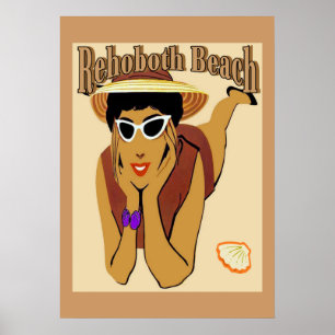 Poster Rehoboth, Lady on Beach