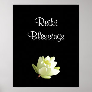 Poster Reiki Bénédiction blanche Lilly