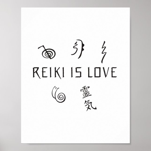 Poster Reiki est amour | Cadeaux de Thérapie Spirituelle (Devant)
