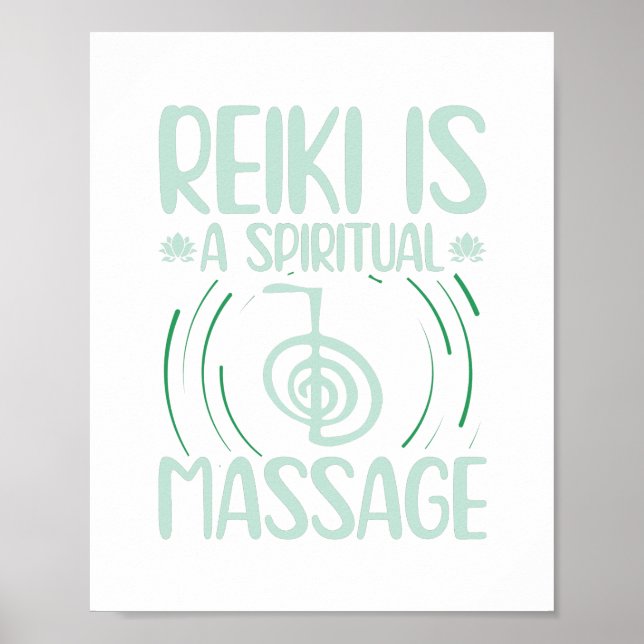 Poster Reiki est un massage spirituel | Idée cadeau (Devant)
