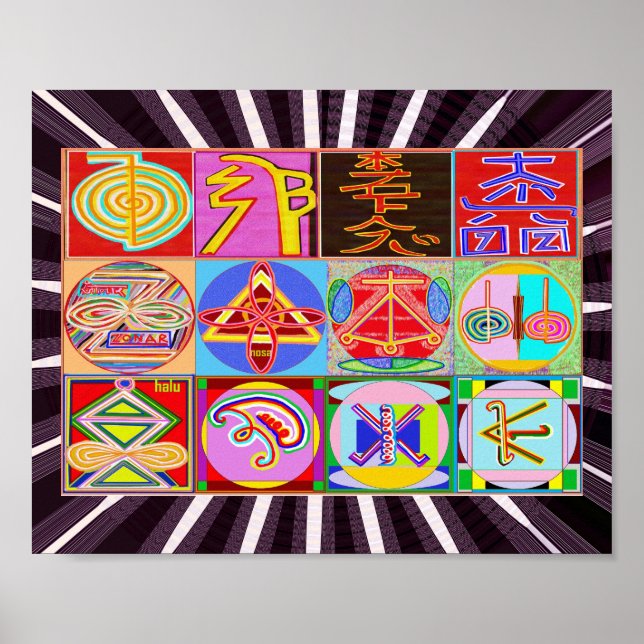 Poster REIKI Karuna Symboles du Maître de guérison (Devant)