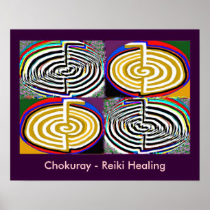 Poster REIKI Symboles du Maître de Guérison Karuna