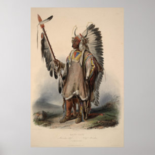 Poster Réimpression du chef indien du 19e siècle 36 x 24 
