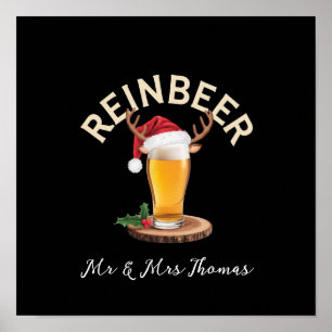Poster Reinbeer Christmas Sweat Funny Holiday Beer Cadeau