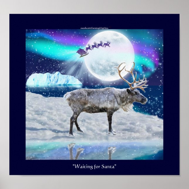 Poster Reindeer Arctique et Imaginaire de Noël du Père No (Devant)