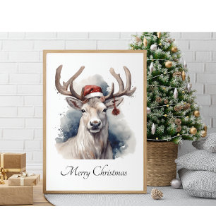 Poster Reindeer de Noël, personnalisable