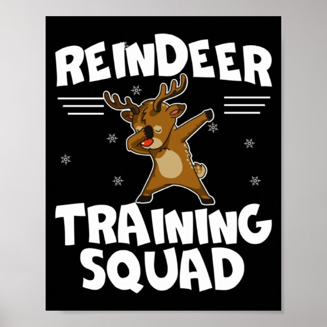 Poster Reindeer Training Squad Deer Team Xmas Running New (Devant)